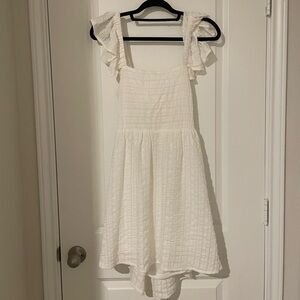 Love Riche White Smocked Ruffled Sundress